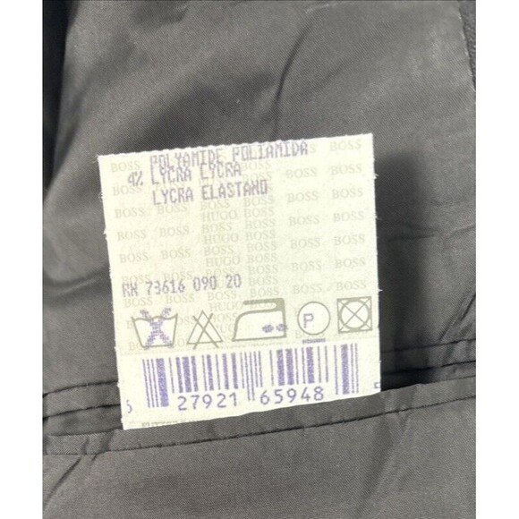 Boss Hugo Boss Stretch Mens Three Button Blazer Jacket Black Wool Size 42 Reg - Picture 10 of 10
